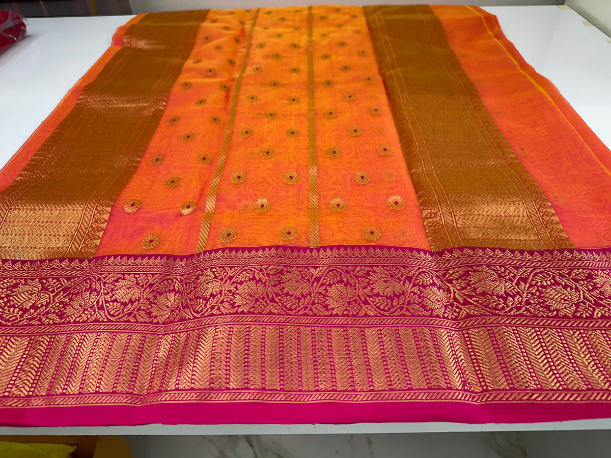 Authentic Pure Chanderi Silk Saree – Handwoven Heritage Silk saree