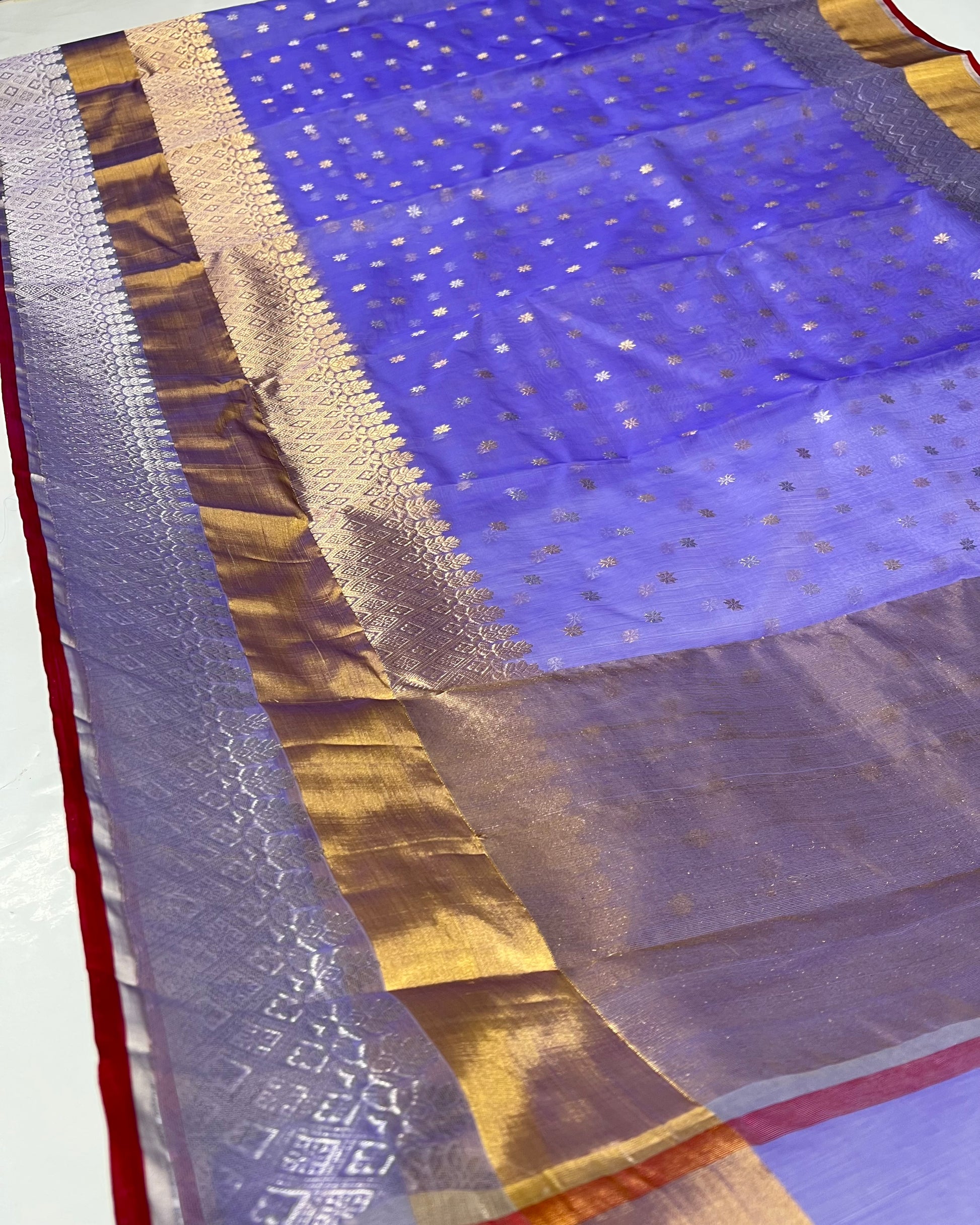 Lavender colour daule border chanderi saree Chanderi saree wala