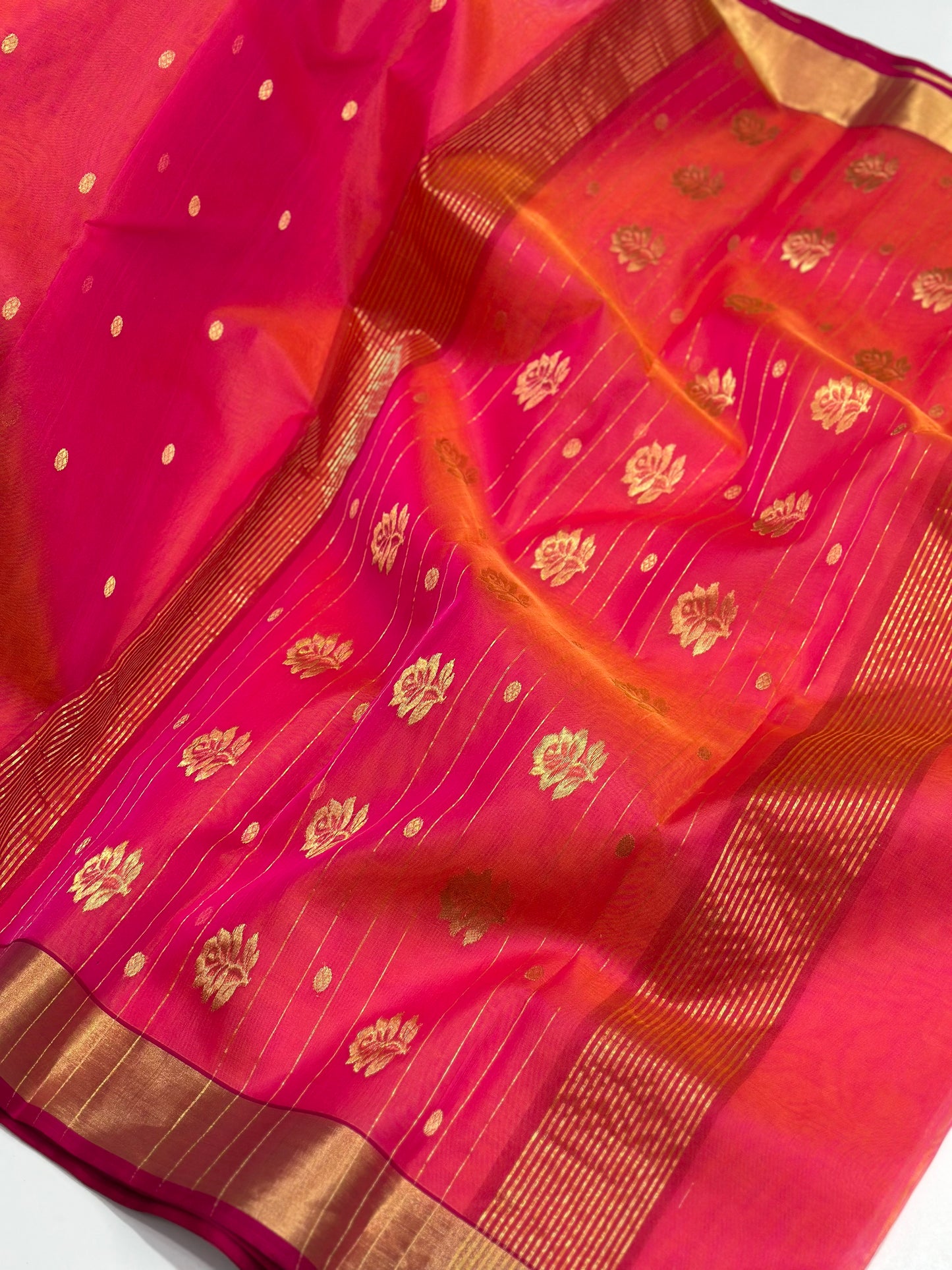 Saded color chanderi silk saree|Rani pink colour saree|pure silk saree Chanderi saree wala