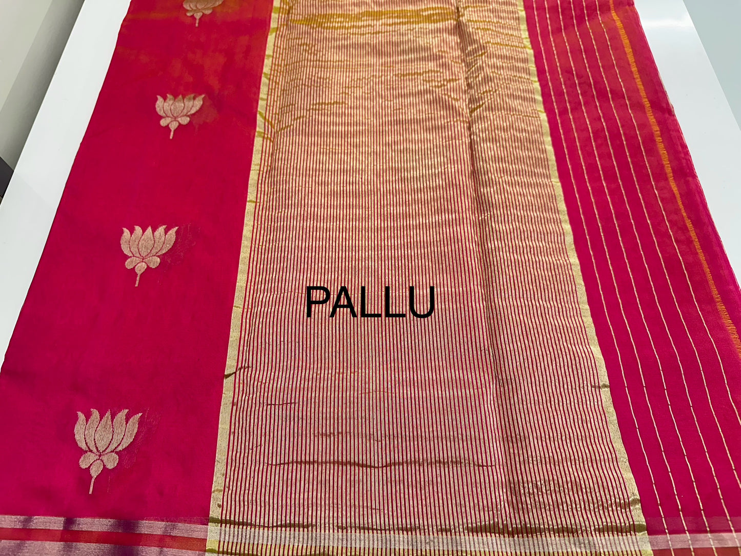 Pink Chanderi Pattu Silk Saree with Silver Zari Border | Traditional Wedding Saree
