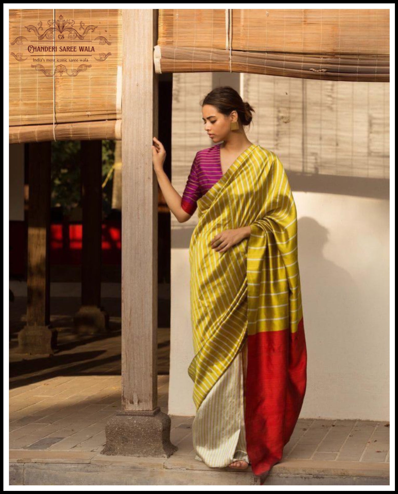 Pure Chanderi fancy silk saree Chanderi saree wala