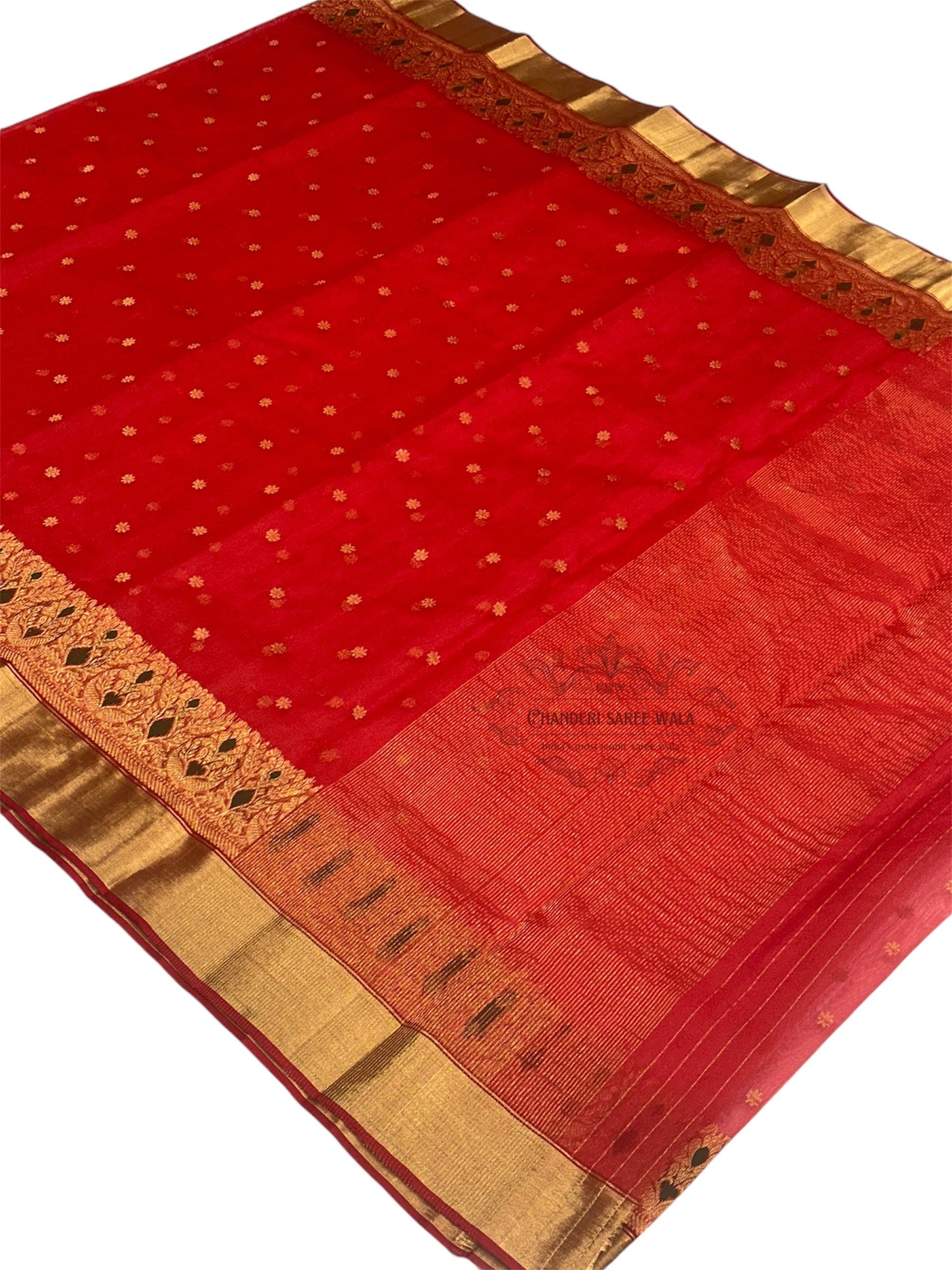 Red colour silk saree|Chanderi silk saree|Pure silk saree Chanderi saree wala