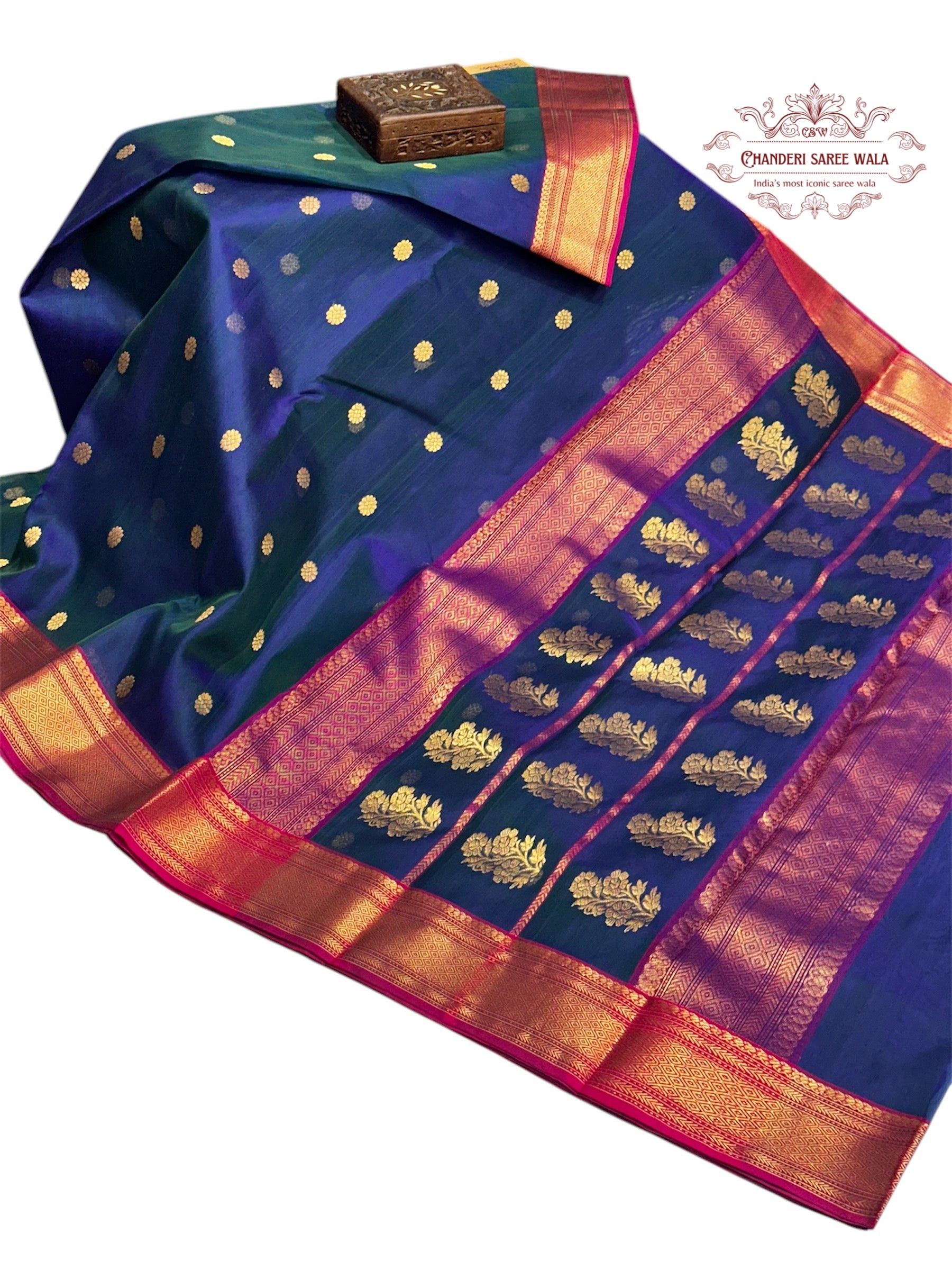 Chanderi handwoven silk saree Chanderi saree wala